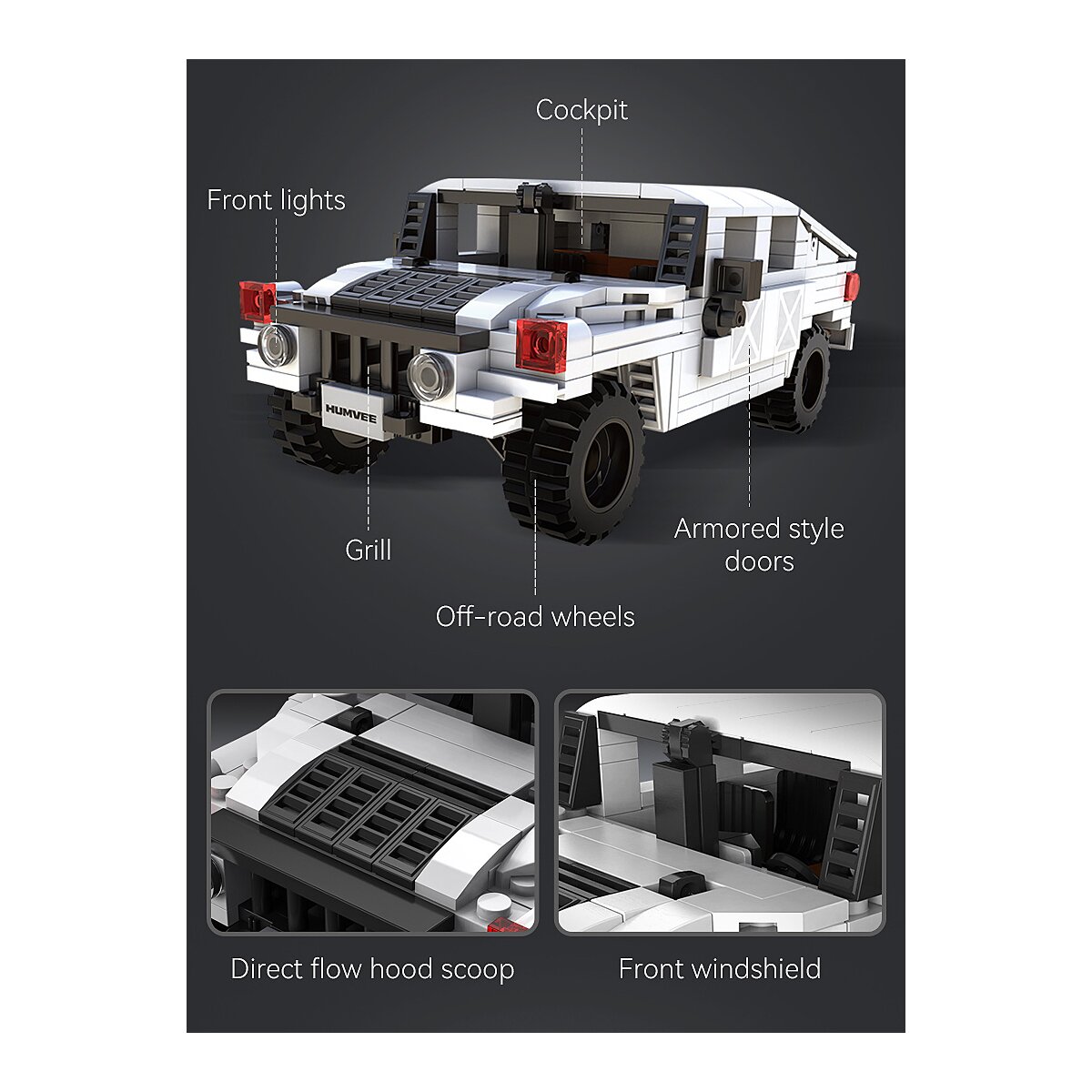 CaDA Set C55022W Humvee 1:24 weiß Bricks