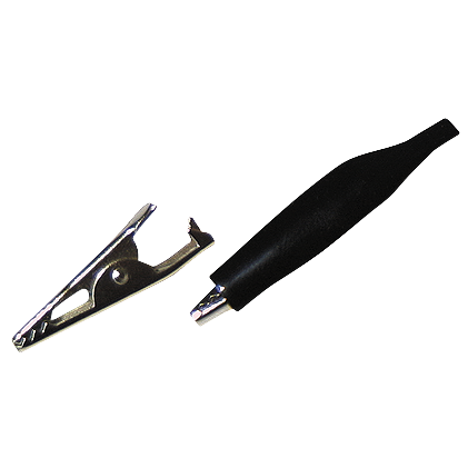 Krokodilklemme, 33 mm, schwarz, Aufschub-Isolierung