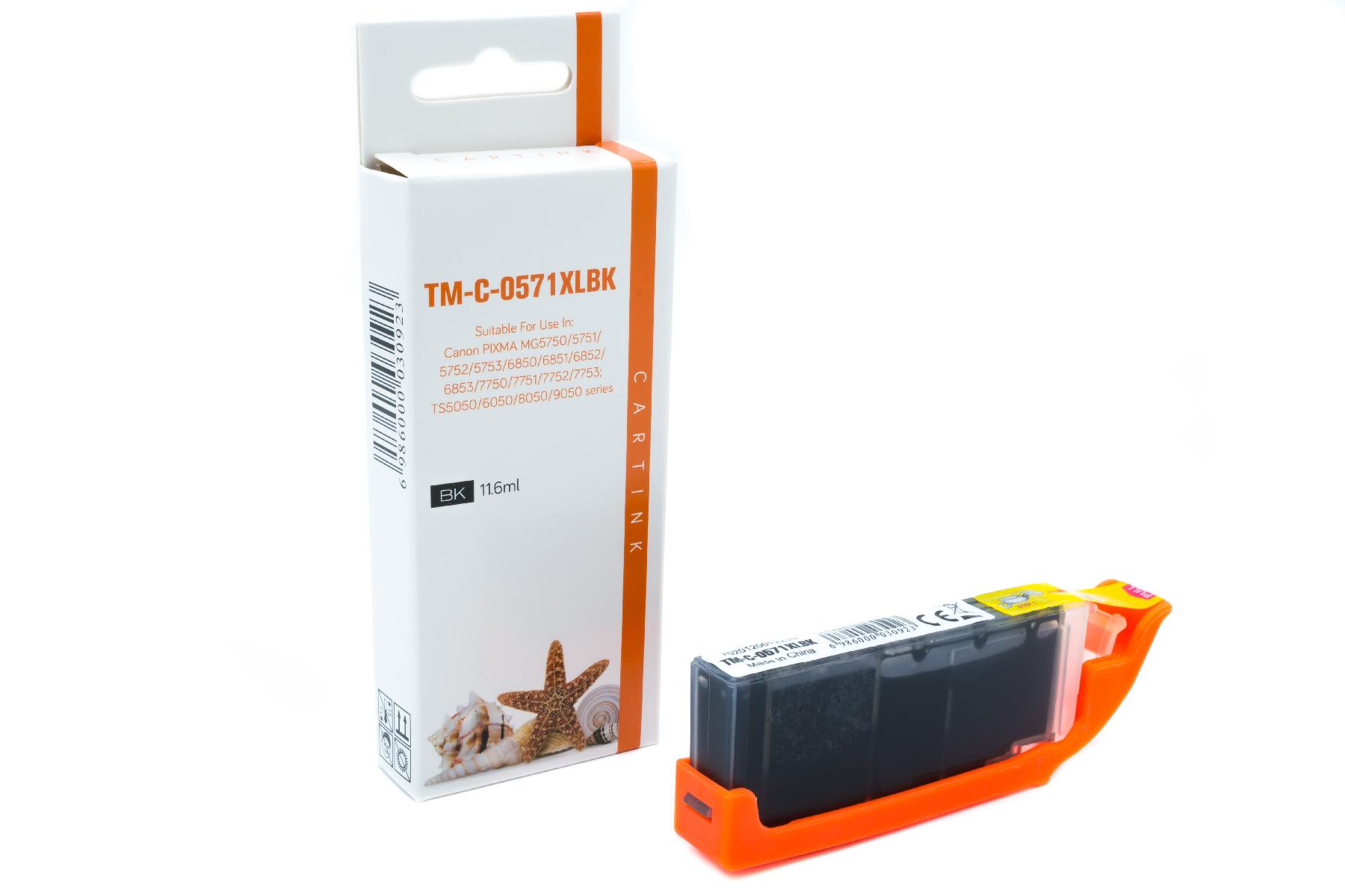 CLI571schwarz alternativ Seestern Tinte schwarz für Ca / 0385C001 / 11,6ml / mit Chip