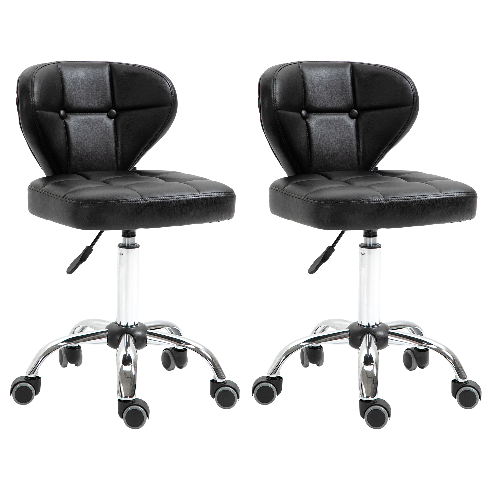 2er-Set Arbeitshocker mit Rückenlehne Rollhocker aus Kunstleder Drehhocker mit Lehne Kosmetikhocker Rollhocker Bürohocker 72-87 cm höhenverstellbar Büro Dunkelgrau 45 x 47 x 72-87 cm 2er-Set Arbeitshocker mit Rückenlehne Rollhocker aus Kunstleder Drehhocker mit Lehne Kosmetikhocker Rollhocker Bürohocker 72-87 cm höhenverstellbar Büro Dunkelgrau 45 x 47 x 72-87 cm