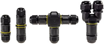 Kabelverbinder 3-polig, IP68, 450V/24A - Schraubanschluss, für Kabel Ø 6-11mm