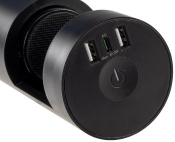 3-fach Tischsteckdose "CT-KS 3" / USB-A + C, 20W PD, 3m Kabel, Schwarz