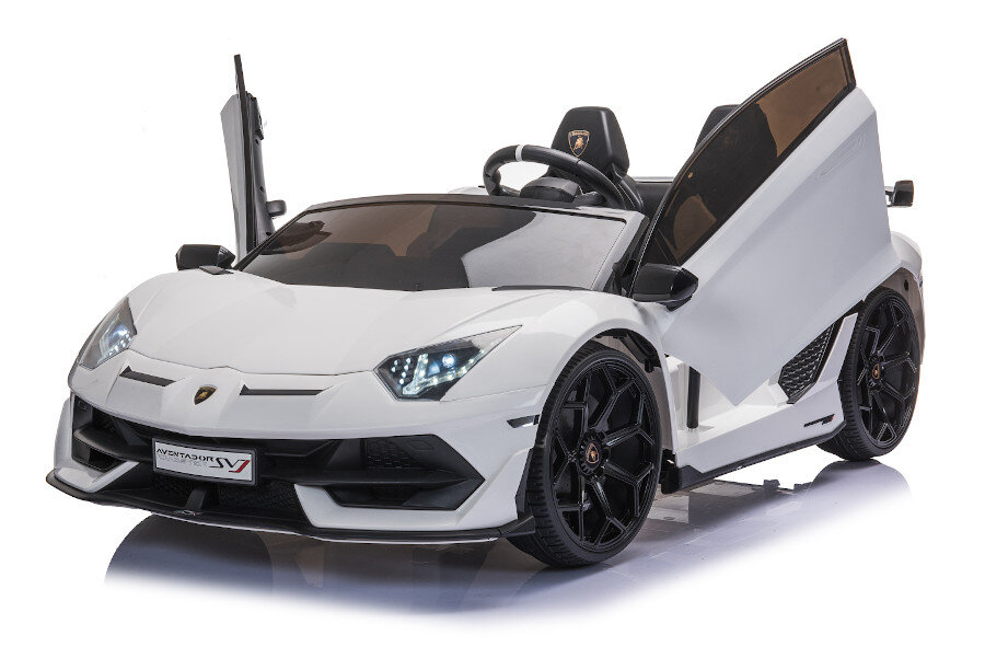 Elektro-Kinderfahrzeug Lamborghini Aventador SVJ Doppelsitzer - lackiert - weiß