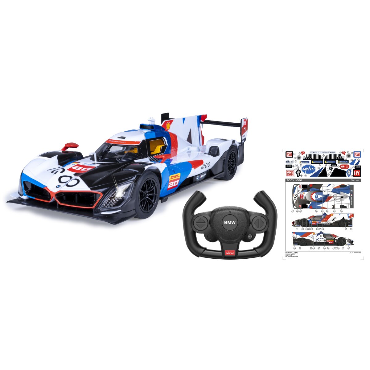 BMW M Hybrid V8 LMDH 1:14 weiß 2,4GHz Tür manuell