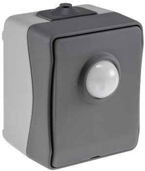 NUQUI Feuchtraum PIR Bewegungsmelder - 120°, bis 6m,  250V~, 2-500W, IP54