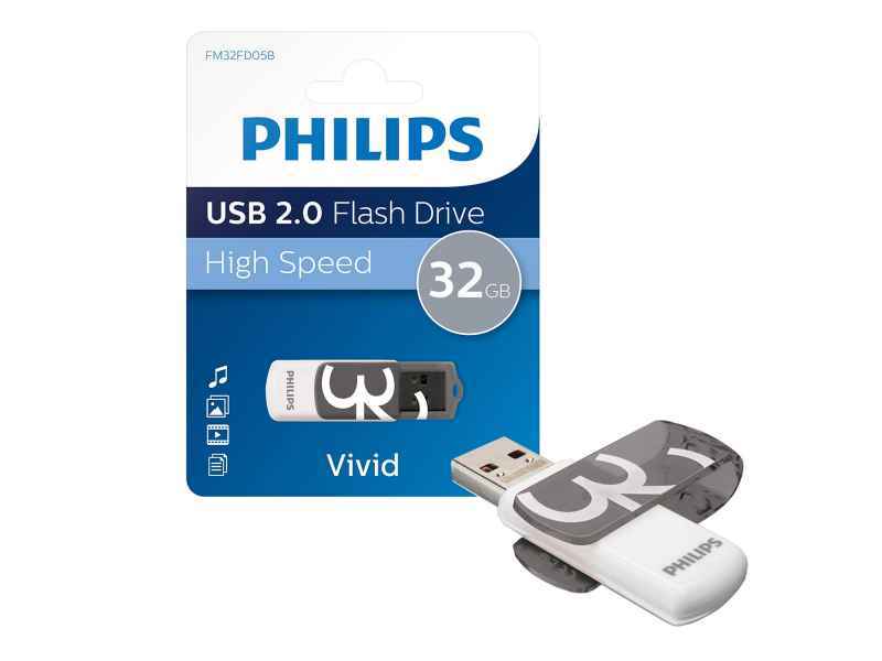Philips USB 2.0 32GB Vivid Edition Grau FM32FD05B/10