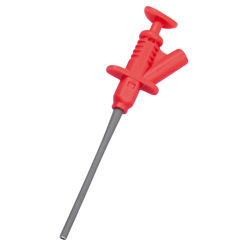 Klemmprüfspitze McPower ''PS 45'', 4mm Buchse, rot