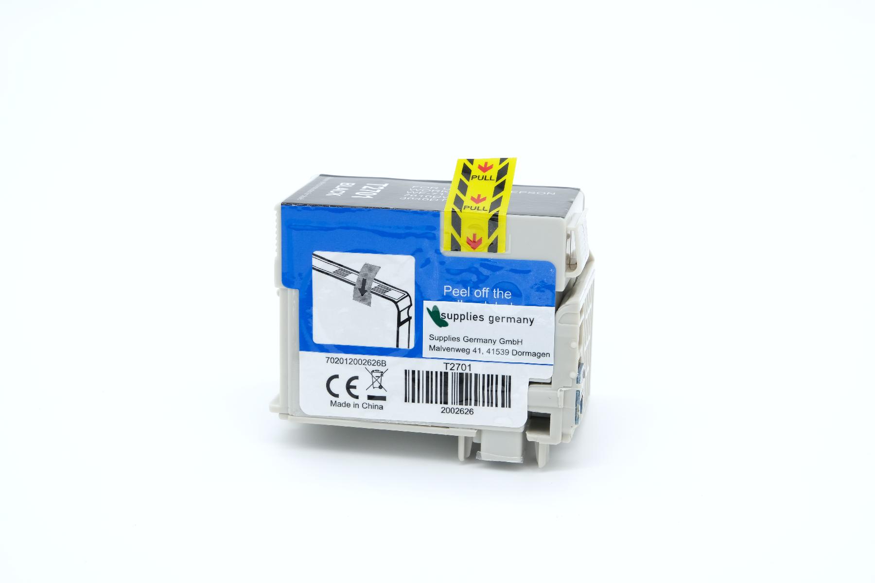T2701 alternativ Tinte schwarz für Epson / C13T27014010 / 15ml