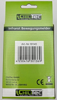 Aufputz Bewegungsmelder "CBM" 180° - IP44, 1-1000W, 3-Draht, schwarz