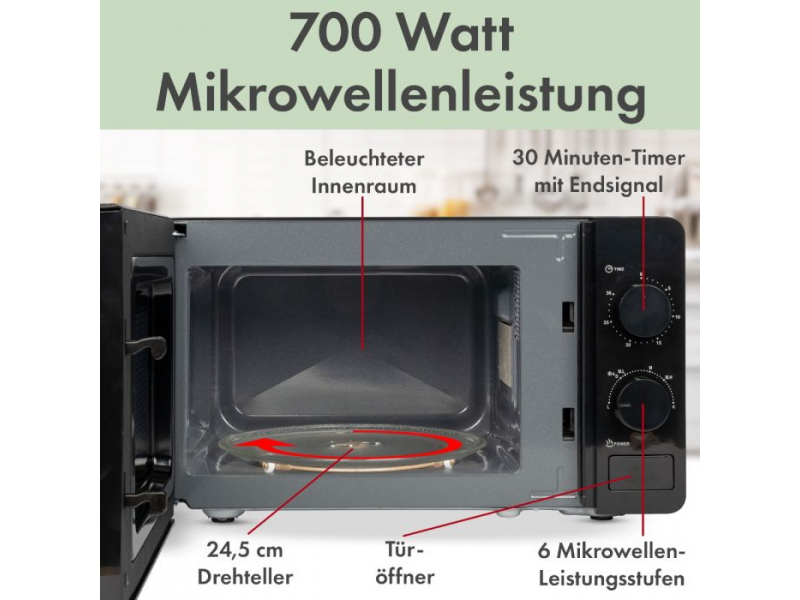 Clatronic Mikrowelle MW 791 20L 700 Watt MW 785 (schwarz)
