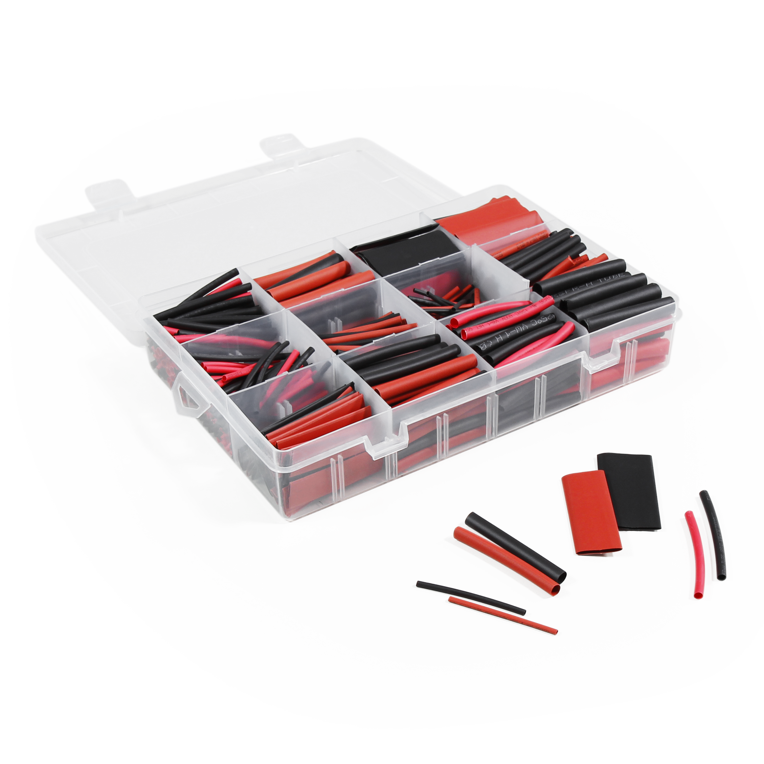 Schrumpfschlauch-Set McPower, 560-teilig in Sortimentsbox, rot&schwarz