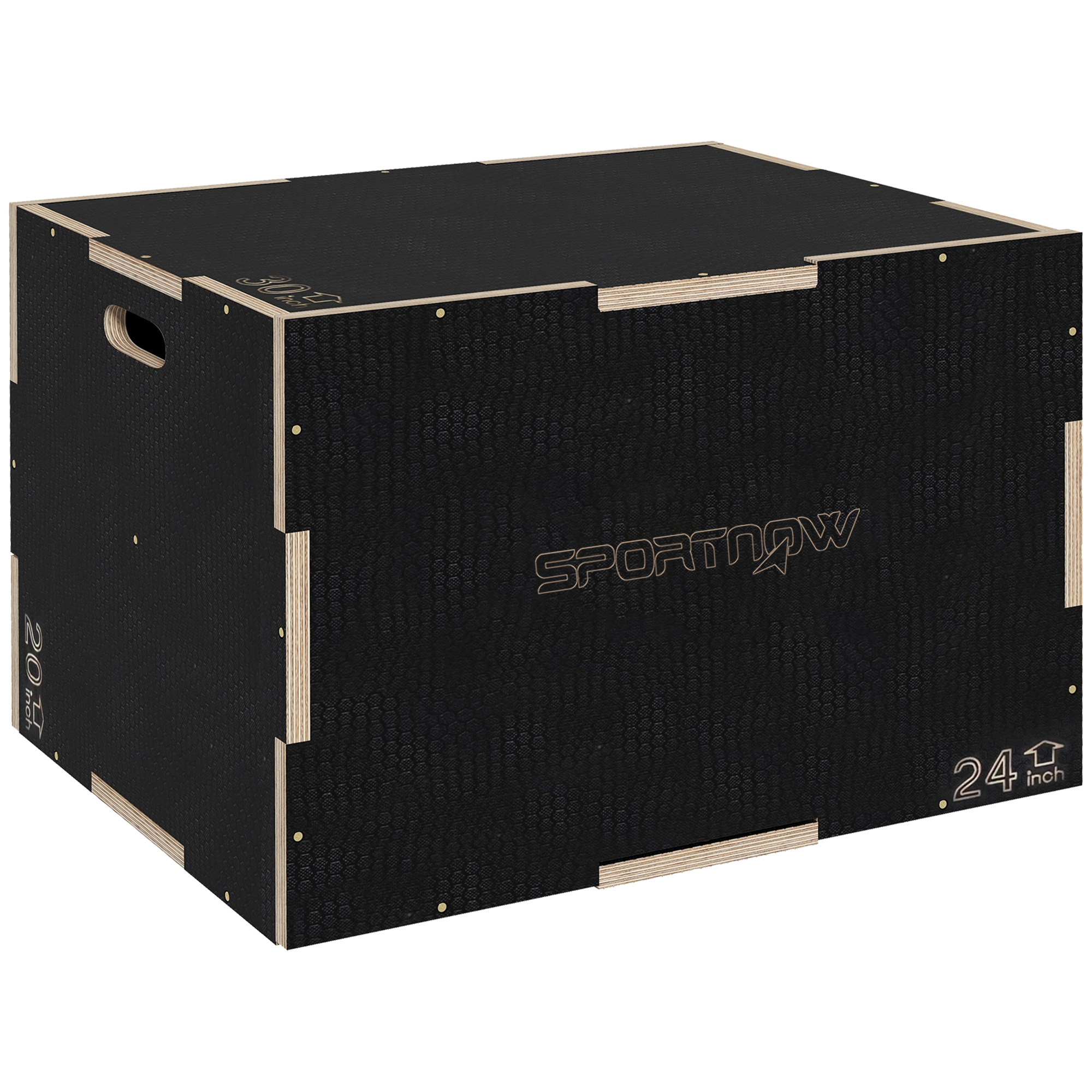 Plyo-Box/Sprungbox, robust, 61 x 51 x 41 cm, Schwarz, Griff 10x3,5 cm, bis 120 kg