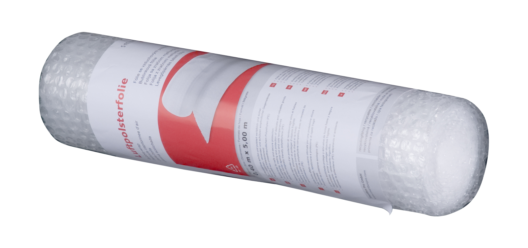 Luftpolsterfolie, 0,4 x 5m, 0,060mm stark, 2-lagig, VPE12