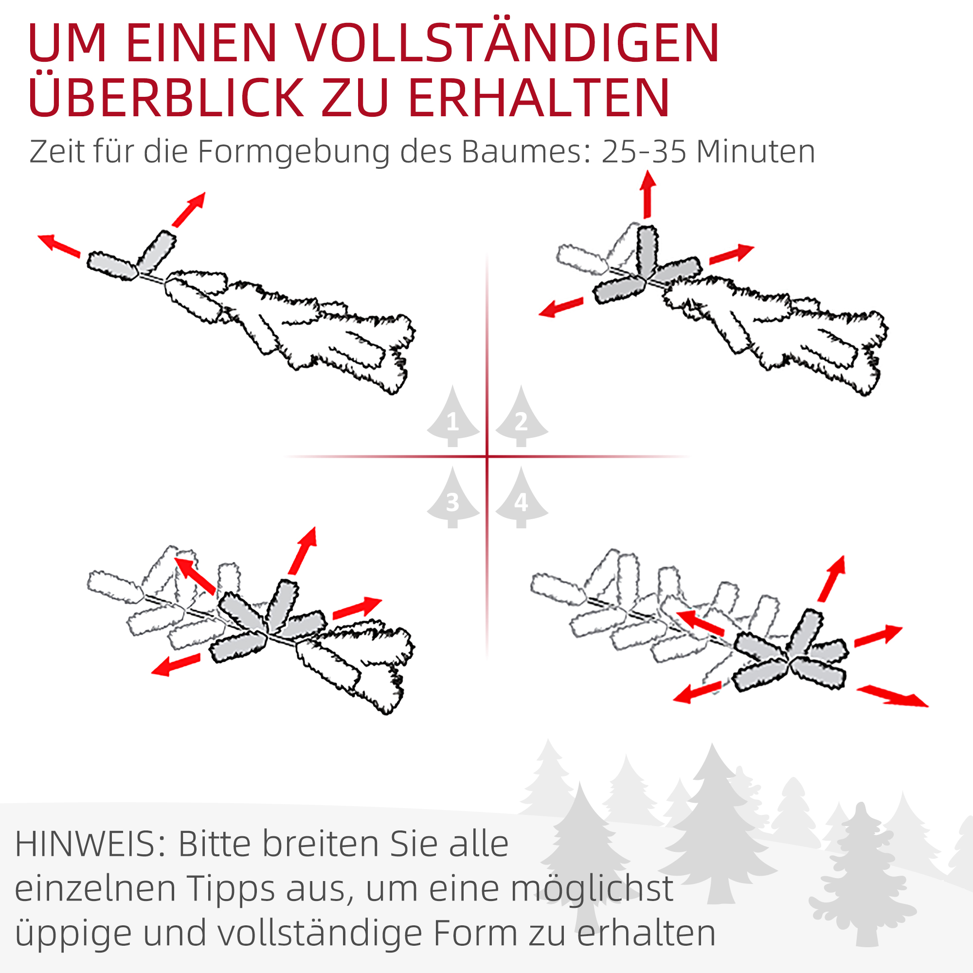 Weihnachtsbaum, 1,80 m, mit 523 Zweigen, Kunstschnee, lebensechtes Aussehen, schlanke Form