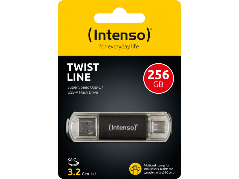Intenso USB Flash Drive Twist Line 256GB (3539492) - 3.2 USB-A + USB-C