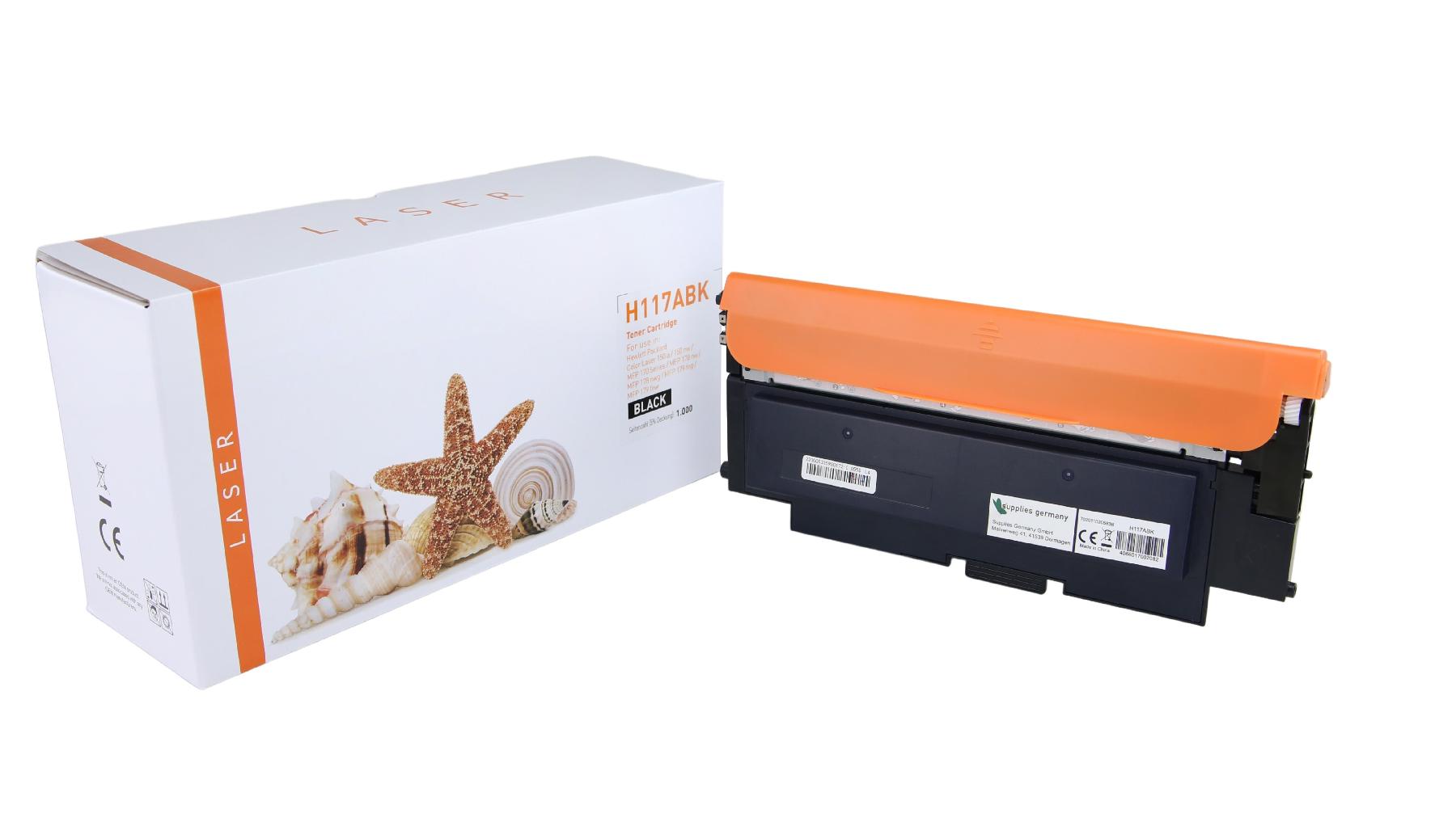117ABK alternativ Toner black HP / W2070A / 1.000 Seiten