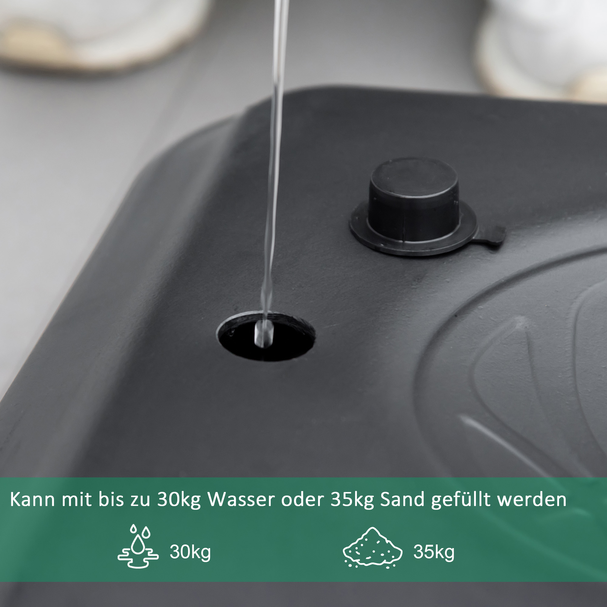 Basketballkorb, höhenverstellbar, befüllbarer Standfuß, hochstabil, schwarz, 131 x 49 x 195-250 cm