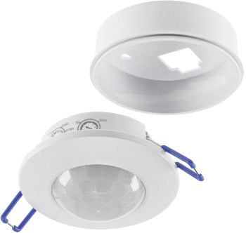 Decken-Einbau-Bewegungsmelder 360° FLAT - PIR, LED geeignet, 8m Detektion, 80x30mm