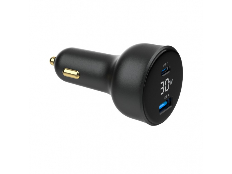 Gembird Dual Port USB-Kfz Ladeadapter 4.8A Schwarz TA-UC-AC2PD30LCD-CAR-01