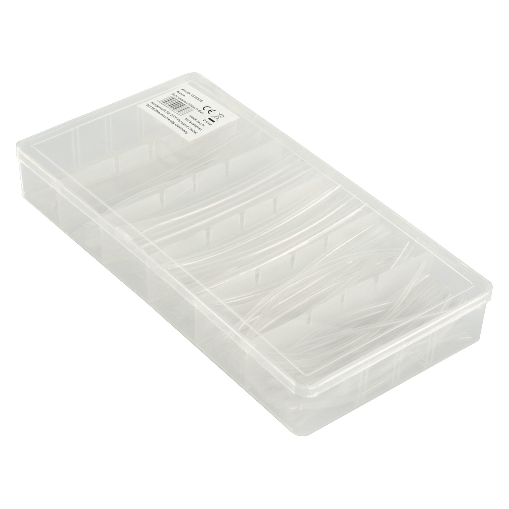 Schrumpfschlauch-Set McPower, 100-teilig in Sortimentsbox, transparent