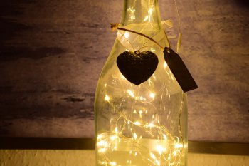 LED Flaschen-Lichterkette "CuteBottle" - 20 LEDs, 2m, warmweiß, Batterie, 10x Set