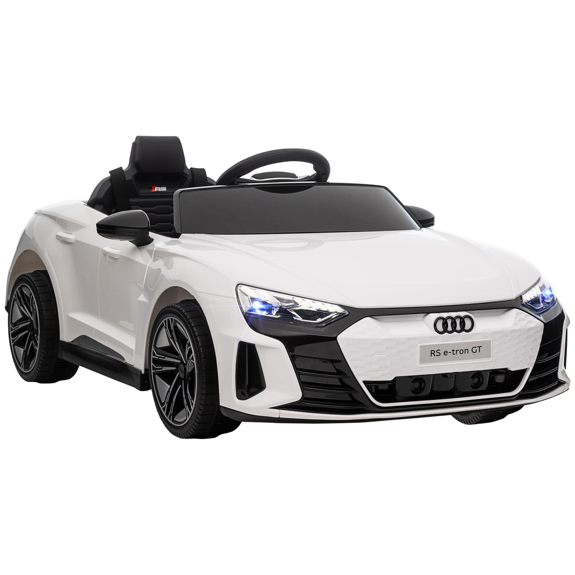 Kinderfahrzeug Audi RS e-tron GT mit Sicherheitsgurt, Fernbedienung, Scheinwerfern, Musikfunktion, weiß, 103 x 58 x 41cm Kinderfahrzeug Audi RS e-tron GT mit Sicherheitsgurt, Fernbedienung, Scheinwerfern, Musikfunktion, weiß, 103 x 58 x 41cm