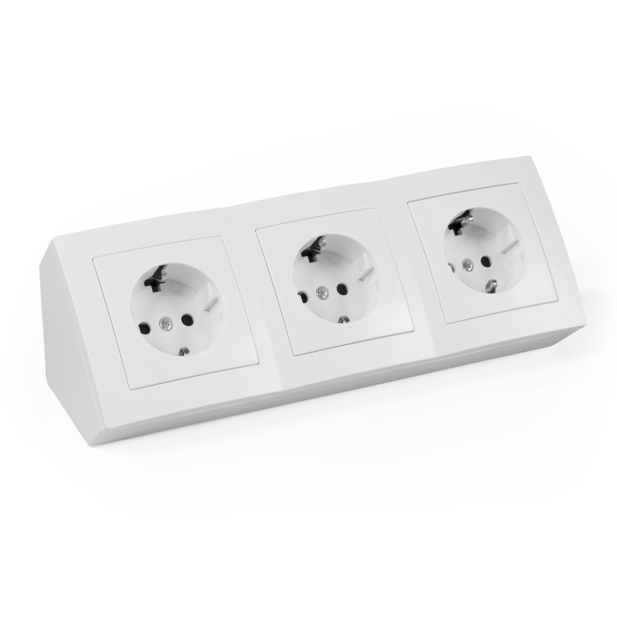 Steckdosenblock McPower ''Flair'' 250V~/16A, Aufbau, weiß, 3-fach Schutzkontakt
