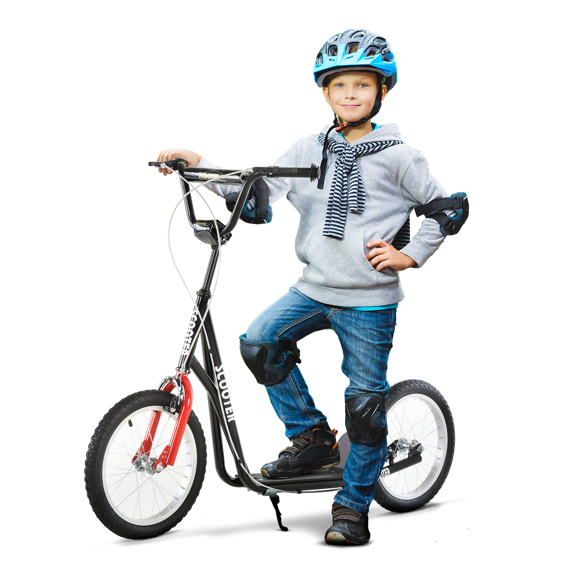 Kinderscooter mit Bremse höhenverstellbar Leichtbau Schwarz Kinderscooter mit Bremse höhenverstellbar Leichtbau Schwarz