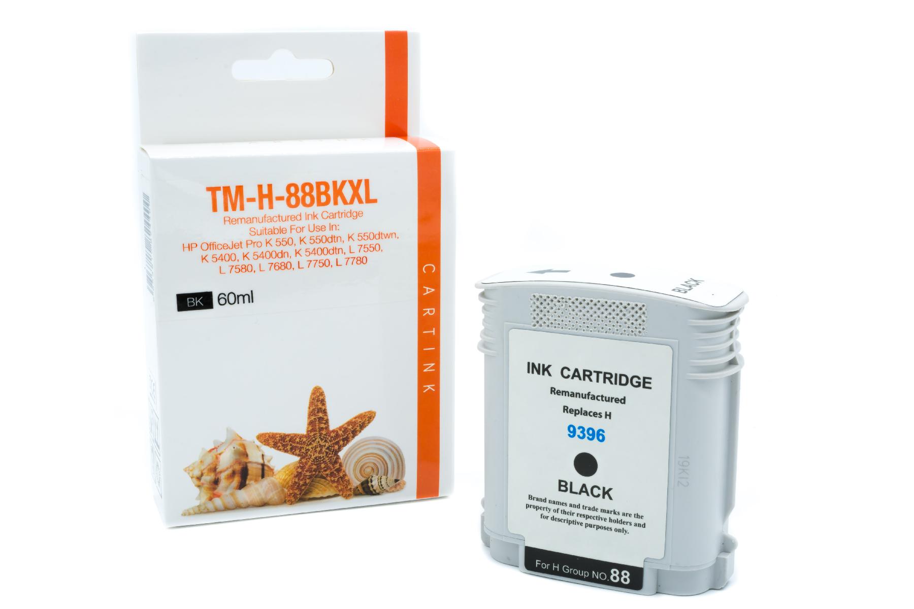 88BKXL Refill Tinte schwarz für HP / C9396A / 60ml