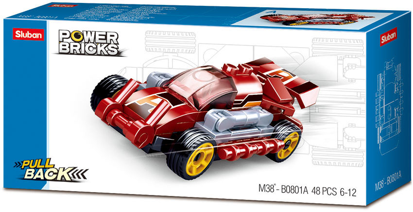 Sluban M38-B0801A - Powerbricks - Fast Red Sport Auto Sluban M38-B0801A - Powerbricks - Fast Red Sport Auto