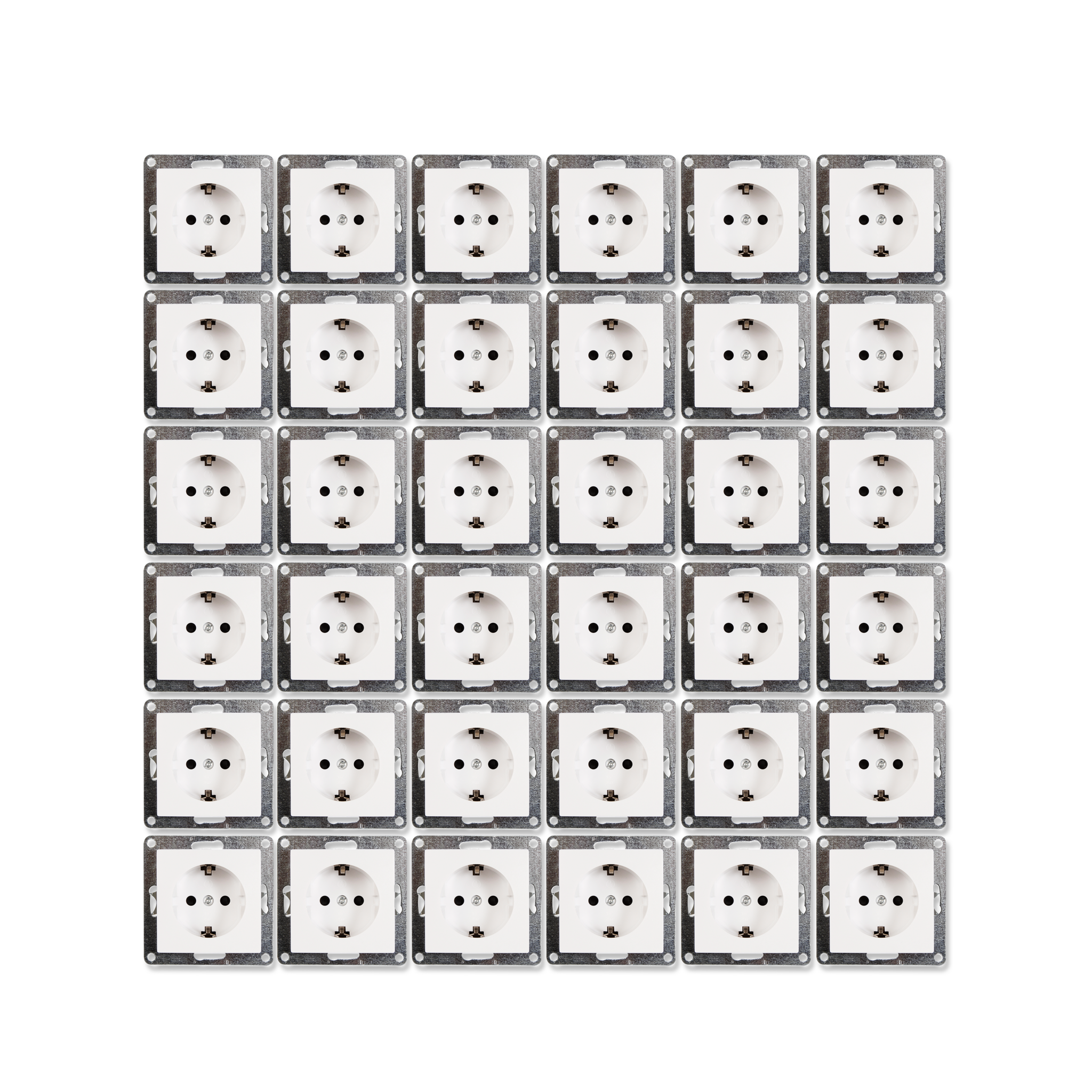 Schutzkontakt-Steckdose McPower ''Flair'' 250V~/16A, Einsteckschutz, 36er-Pack