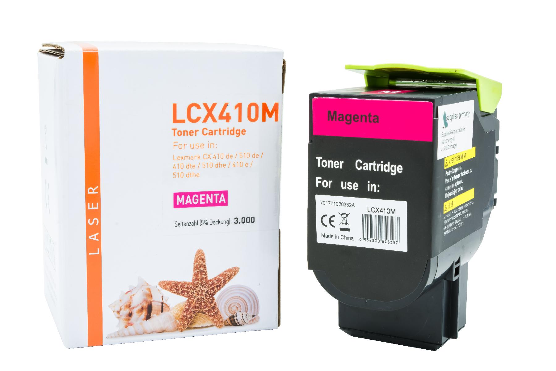 CX410M alternativ Toner magenta Lexmark / 80C2HM0 / 3.000 Seiten