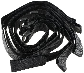 Klettband mit Öse, 5er Pack - 50x2cm, schwarz