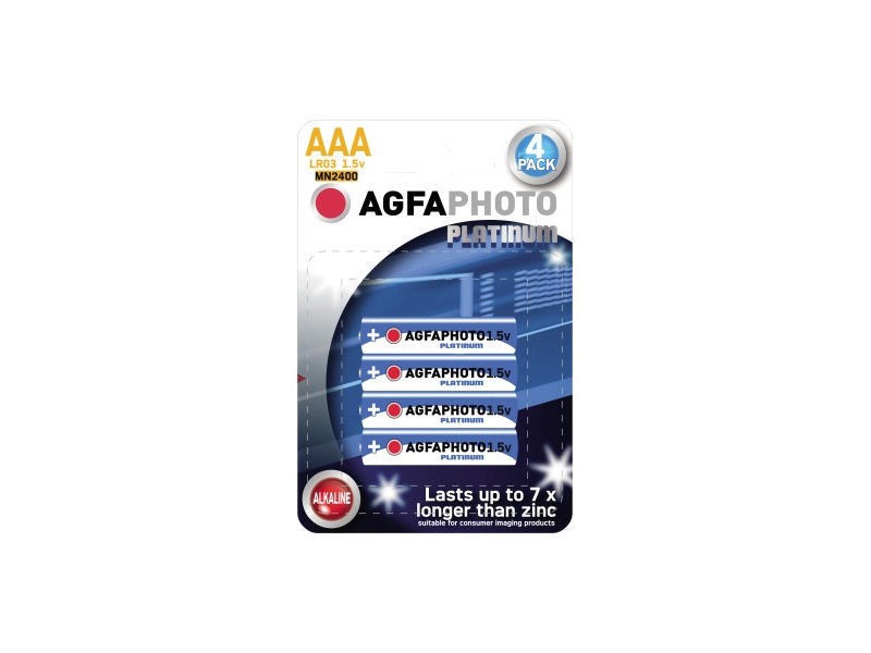 AGFAPHOTO Batterie Alkaline, Micro, AAA, LR03, 1.5V , Blister (4-Pack)