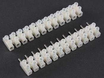 Lüsterklemmen für 2,5-4,0mm², 12 Klemmen - Messingeinsatz, transparent, steckbar