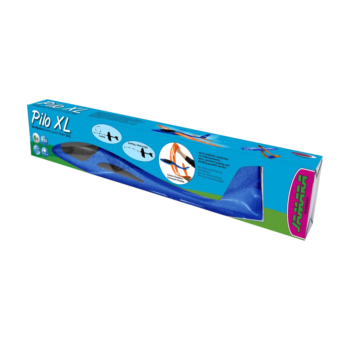 Pilo XL Schaumwurfgleiter EPP Tragfläche orange Rumpf blau
