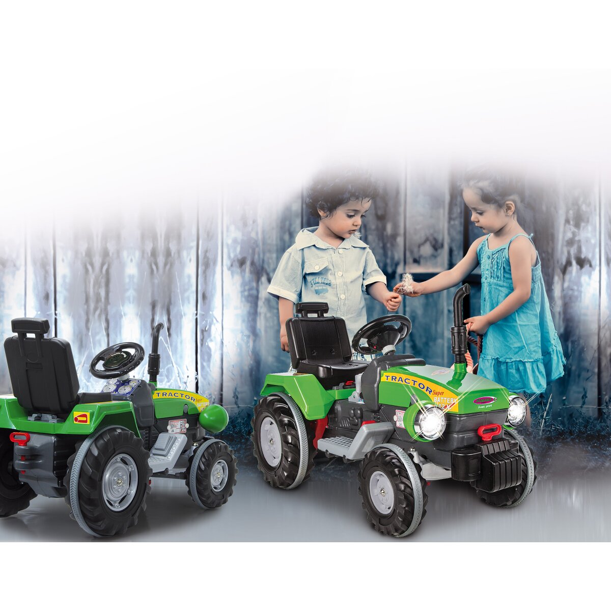 Ride-on Traktor Power Drag grün 12V