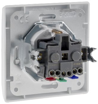 DELPHI Schutzkontakt-Steckdose, UP, weiß - 250V~/ 16A, inkl. Rahmen, Steckanschluss