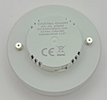 LED Leuchtmittel GX53 "XH 50" warmweiß - 5W, 431lm, Ø75x25mm, 120°, 3000k