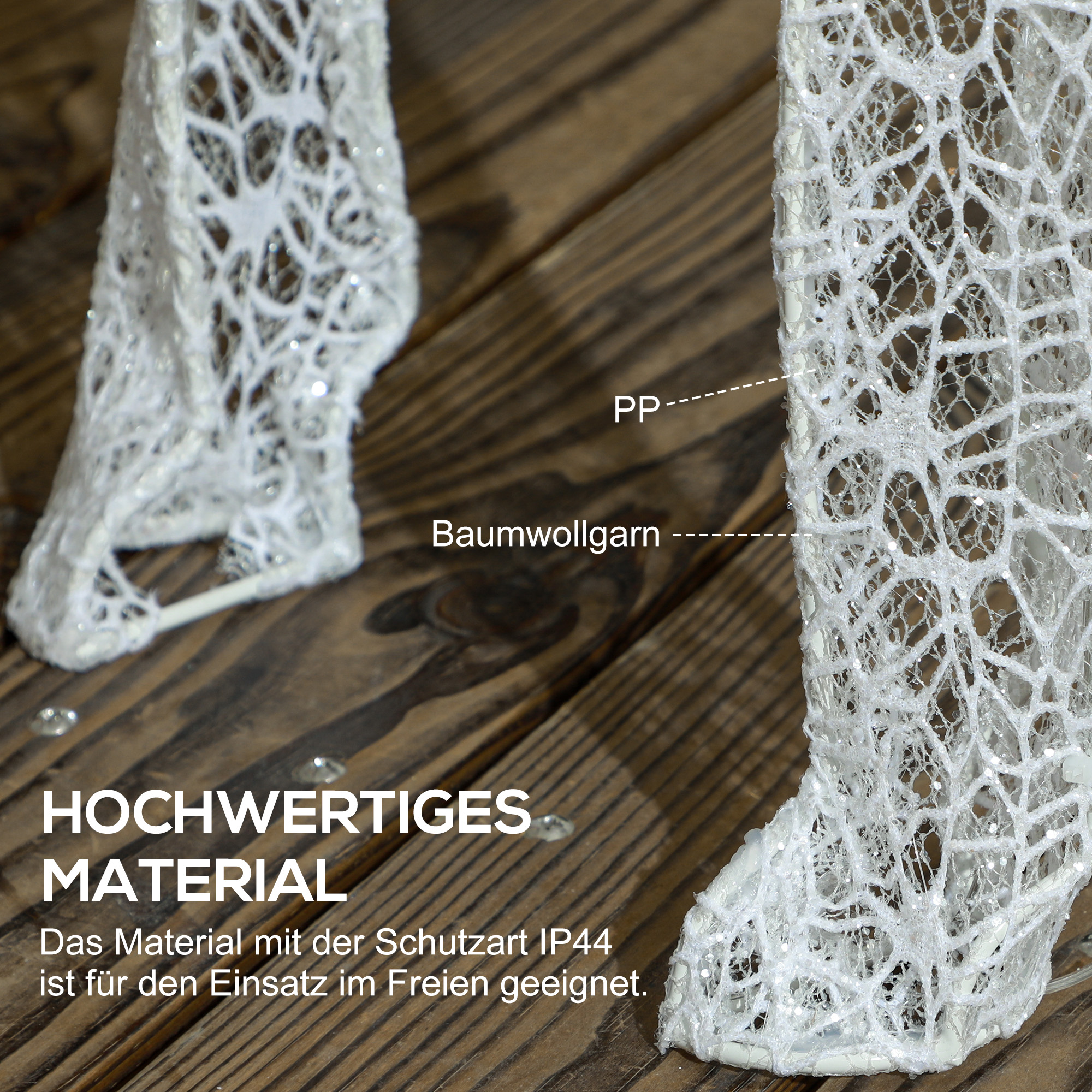 LED-Weihnachtsdekoration, leuchtendes Rentier und Schlitten, 170 Lichter, 50 x 29 x 42 cm