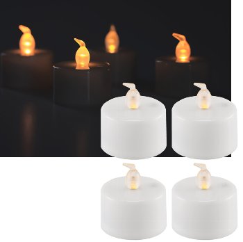 LED Teelichter, 4er Set, Luftzugsensor - zum An- und Ausblasen