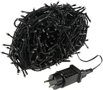 LED Aussen-Lichterkette "CT-ALK600" 60m - warmweiß, Kabel schwarz, IP44, 600 LEDs