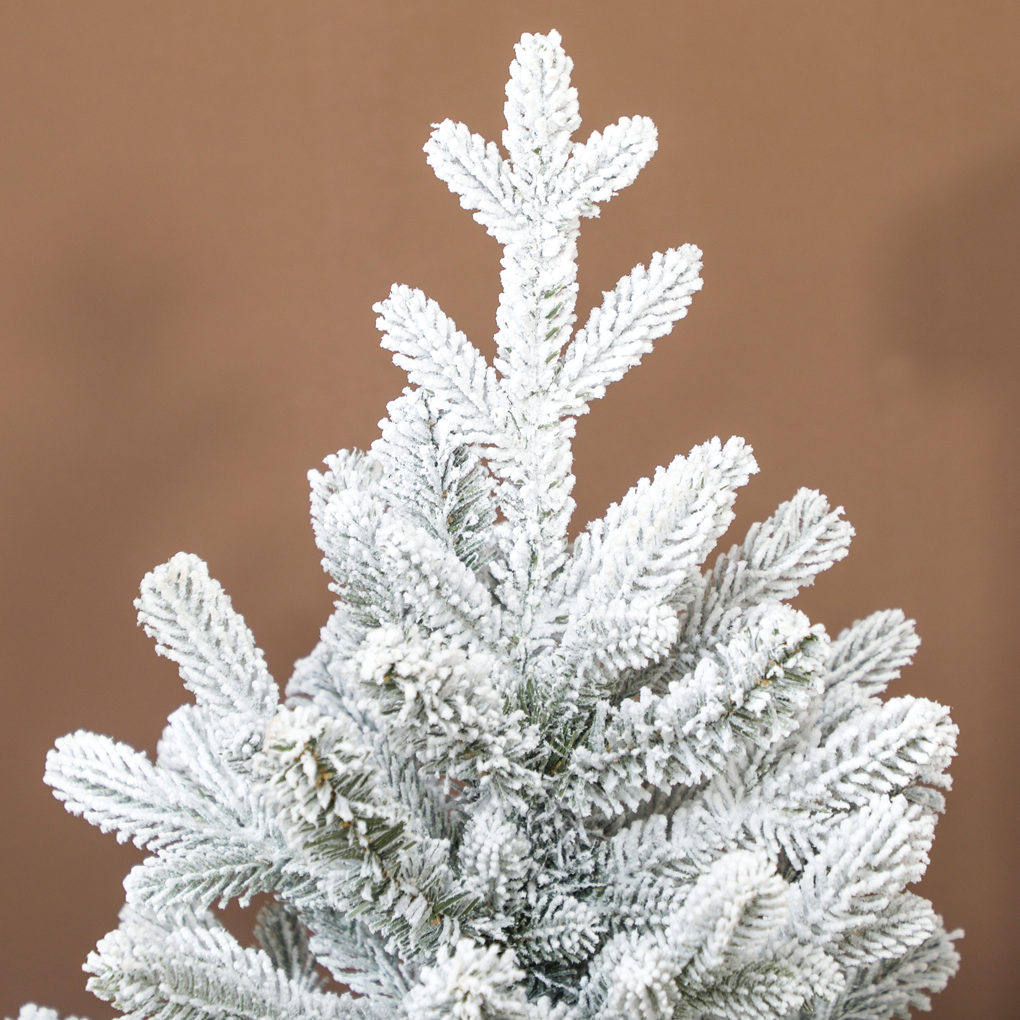 Mini Künstlicher Weihnachtsbaum 90 cm künstlich Tannenbaum mit Schnee, 486 Spitzen Zementbasis Leinenbezug