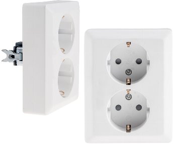 MILOS Schutzkontakt-Steckdose 2-fach - 250V~/ 16A, 1x UP, weiß matt