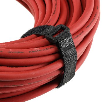 Klettband mit Öse, 5er Pack - 30x2cm, schwarz