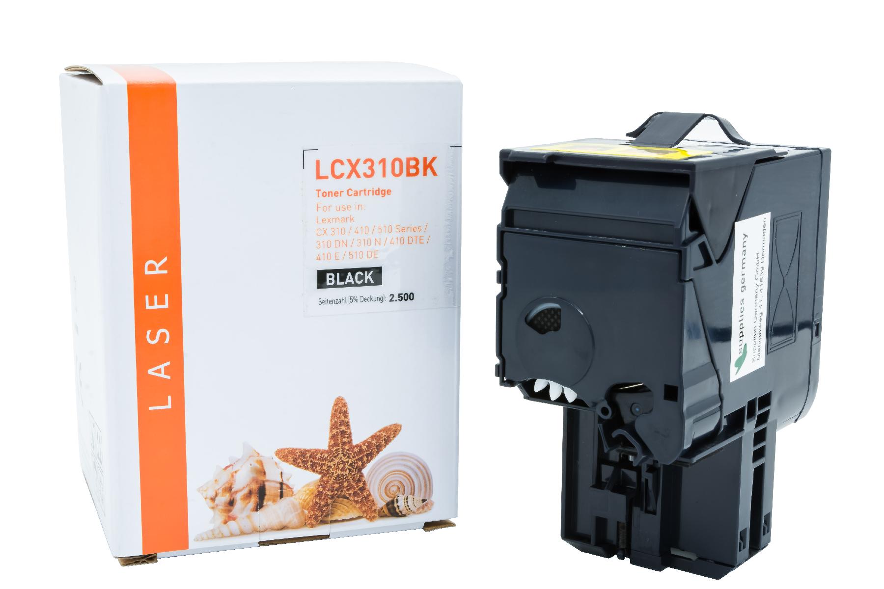CX310BK alternativ Toner black  Lexmark  / 80C2SKO / 2.500 Seiten