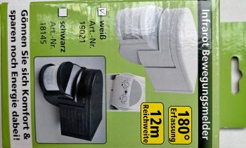 Aufputz Bewegungsmelder "CBM" 180° - IP44, 1-1000W, 3-Draht, weiß
