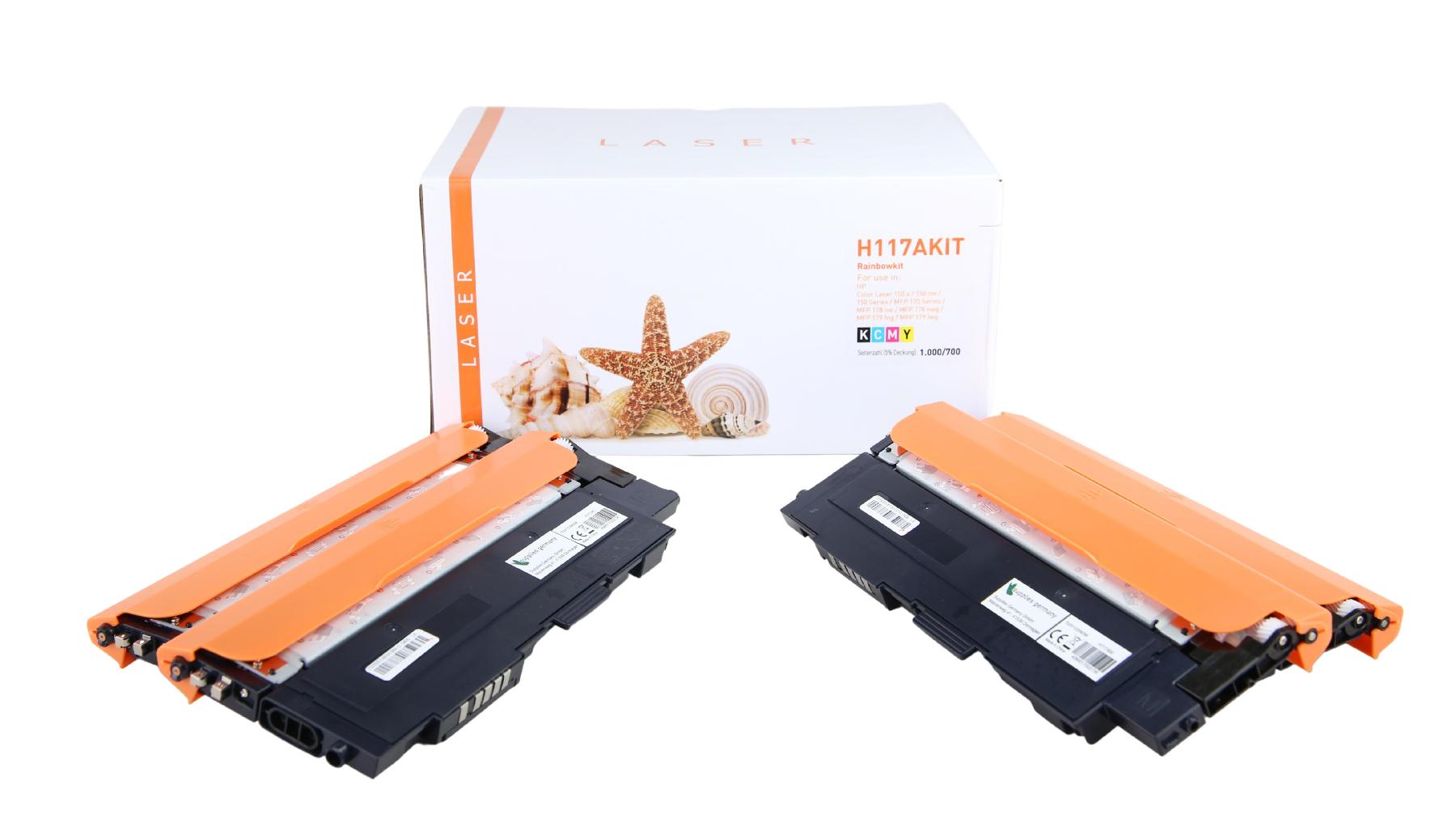 117AKIT alternativ Toner Rainbowkit HP / W2070AW2073A / BK1.000 / CMY700 Seiten