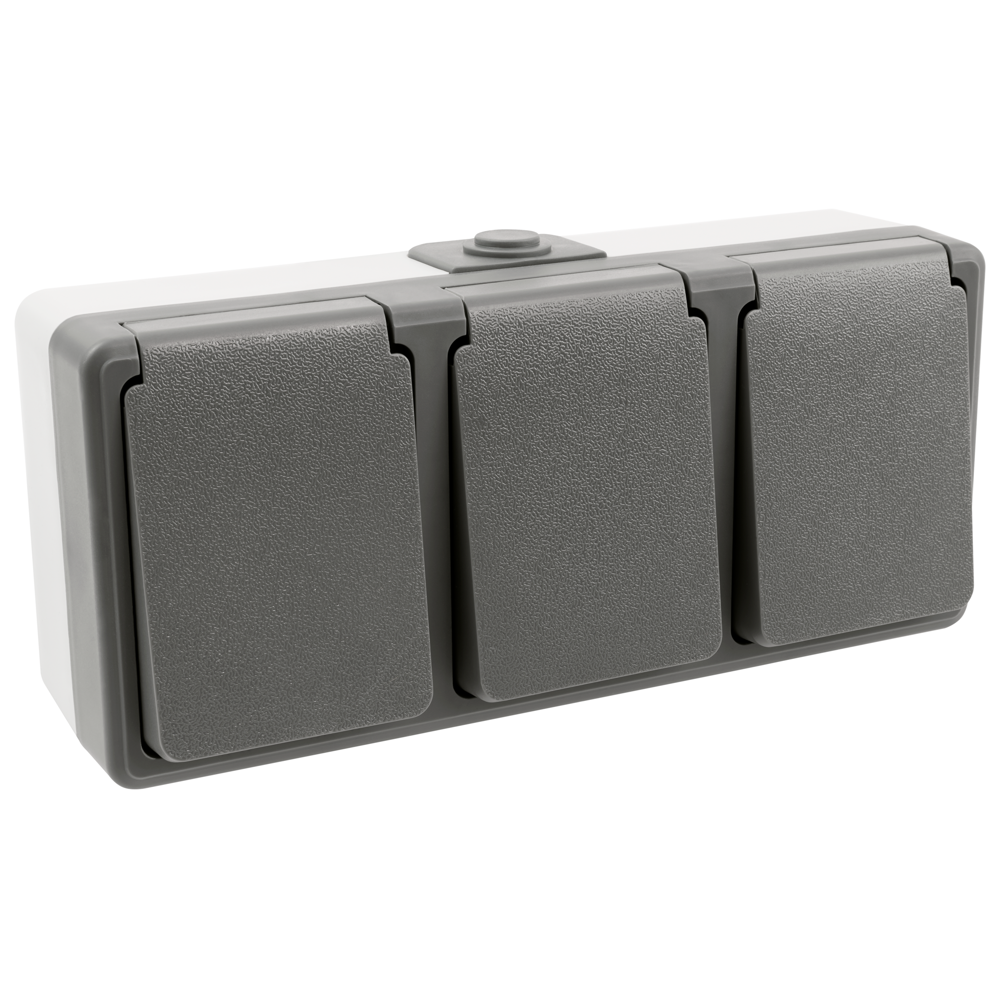 Feuchtraum Dreifach-Steckdose McPower ''Secure'', 250V~/16A, IP44, AP, grau