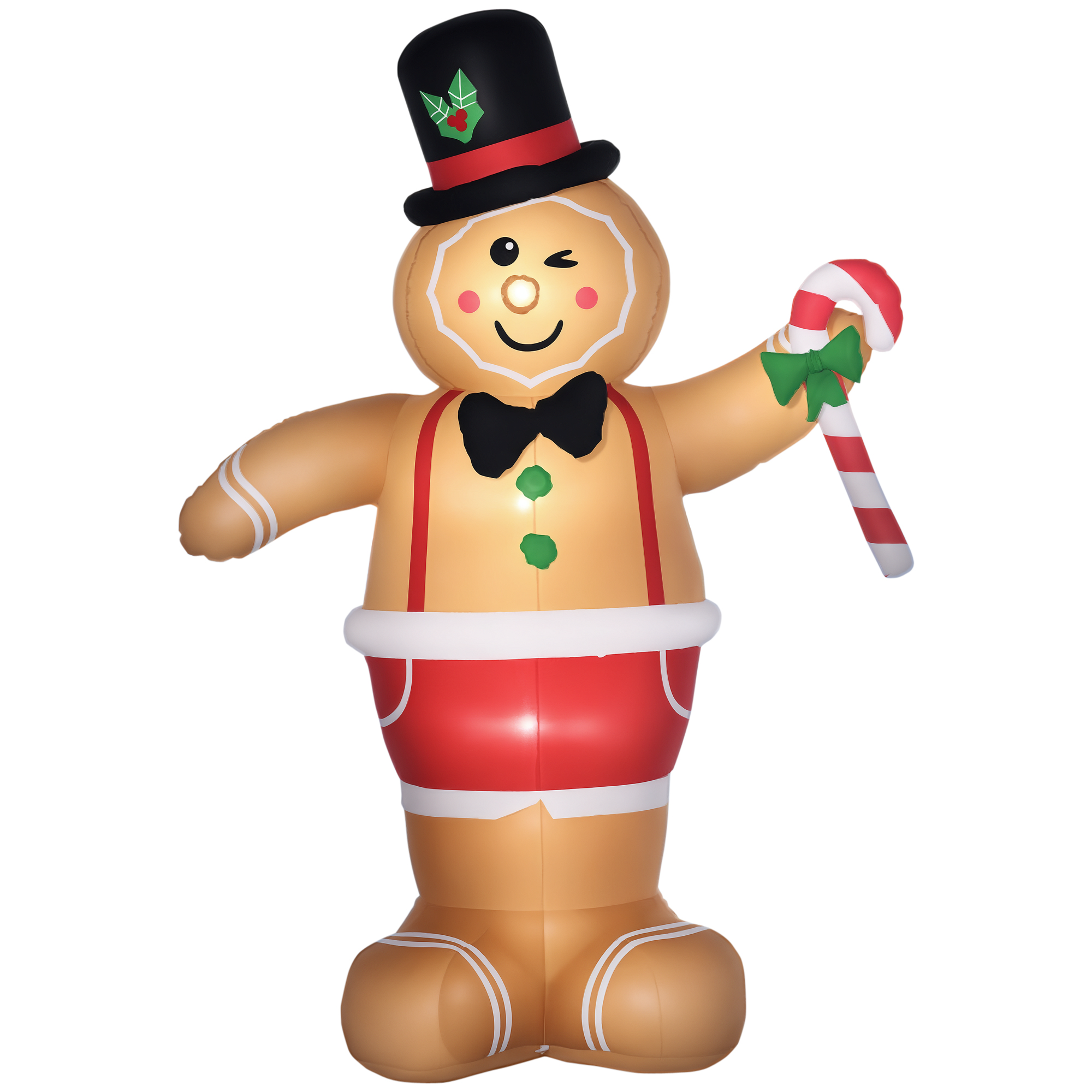 Aufblasbare Weihnachtsfiguren Aufblasbarer Lebkuchenmann, 2 m, inkl, Gebläse, Mehrfarbig